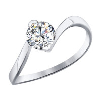 Помолвочное кольцо из белого золота со Swarovski Zirconia 4184