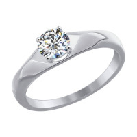Помолвочное кольцо из белого золота со Swarovski Zirconia 