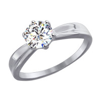 Помолвочное кольцо из белого золота со Swarovski Zirconia 4084 — Искра Невесомой Любви