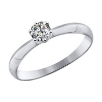 Помолвочное кольцо из белого золота со Swarovski Zirconia 4205