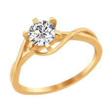 Помолвочное кольцо из золота со Swarovski Zirconia