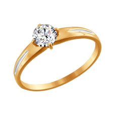 Помолвочное кольцо из золота со Swarovski Zirconia
