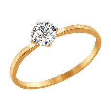 Помолвочное кольцо из золота со Swarovski Zirconia
