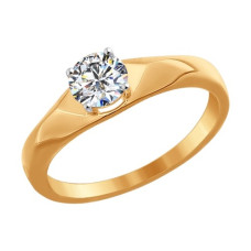Помолвочное кольцо из золота со Swarovski Zirconia