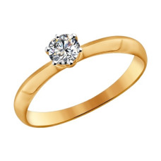 Помолвочное кольцо из золота со Swarovski Zirconia