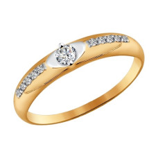 Помолвочное кольцо из золота со Swarovski Zirconia