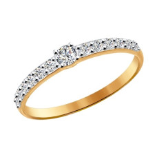Помолвочное кольцо из золота со Swarovski Zirconia
