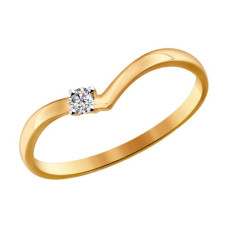 Помолвочное кольцо из золота со Swarovski Zirconia