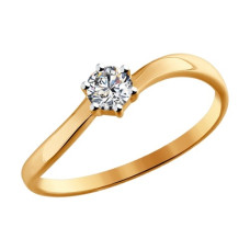 Помолвочное кольцо из золота со Swarovski Zirconia