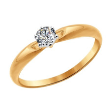 Помолвочное кольцо из золота со Swarovski Zirconia