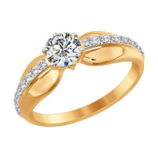 Помолвочное кольцо из золота со Swarovski Zirconia