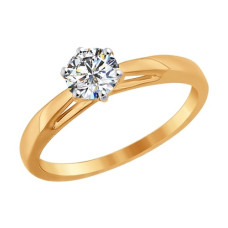 Помолвочное кольцо из золота со Swarovski Zirconia