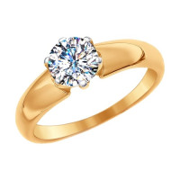 Помолвочное кольцо из золота со Swarovski Zirconia 