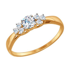 Помолвочное кольцо из золота со Swarovski Zirconia
