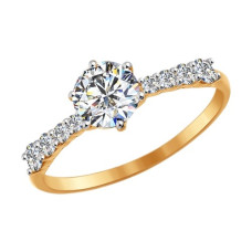 Помолвочное кольцо из золота со Swarovski Zirconia
