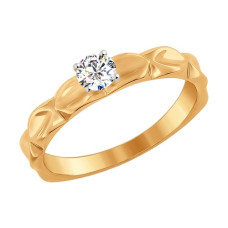 Помолвочное кольцо из золота со Swarovski Zirconia