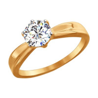 Помолвочное кольцо из золота со Swarovski Zirconia 4108 с искрящимися гранями и элегантным дизайном
