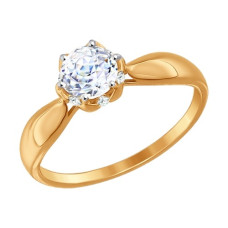 Помолвочное кольцо из золота со Swarovski Zirconia