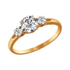 Помолвочное кольцо из золота со Swarovski Zirconia