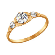 Помолвочное кольцо из золота со Swarovski Zirconia