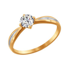 Помолвочное кольцо из золота со Swarovski Zirconia