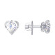 Пусеты из белого золота со Swarovski Zirconia