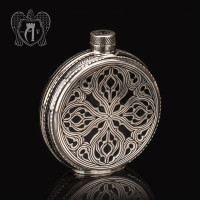 Kumush flaska kruq «Veles» sovuq emal bilan.