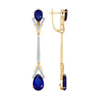 Серьги длинные из золота 7774