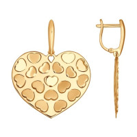 Серьги длинные из золота 15005 с изысканным дизайном в стиле арт-деко