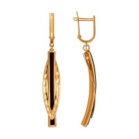 Серьги длинные из золота с алмазной гранью 17638