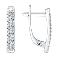 Серьги из белого золота с бриллиантами Лунный Свет 12111