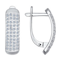 Серьги из белого золота с бриллиантами 