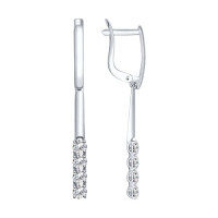 Серьги из белого золота со Swarovski Zirconia 5569 в нежном сиянии небесной роскоши