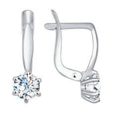 Серьги из белого золота со Swarovski Zirconia
