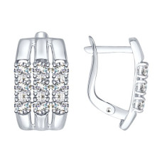 Серьги из белого золота со Swarovski Zirconia