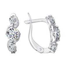 Серьги из белого золота со Swarovski Zirconia