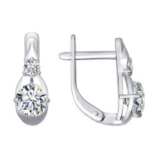 Серьги из белого золота со Swarovski Zirconia