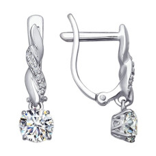 Серьги из белого золота со Swarovski Zirconia