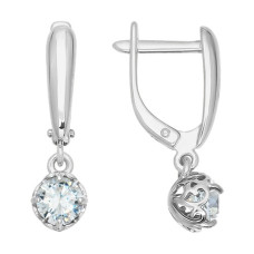 Серьги из белого золота со swarovski zirconia