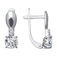 Серьги из белого золота со Swarovski Zirconia
