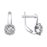 Серьги из белого золота со Swarovski Zirconia Искрящееся великолепие