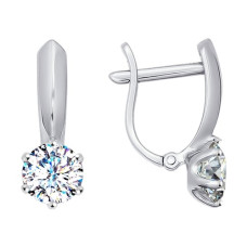 Серьги из белого золота со Swarovski Zirconia