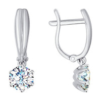 Серьги из белого золота со Swarovski Zirconia 4085