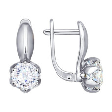 Серьги из белого золота со Swarovski Zirconia