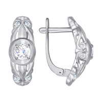 Серьги из белого золота со Swarovski Zirconia 7558