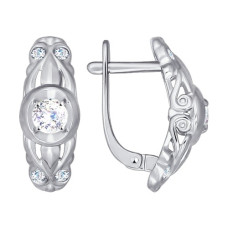 Серьги из белого золота со Swarovski Zirconia