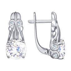 Серьги из белого золота со Swarovski Zirconia