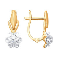 Серьги из комбинированного золота с бриллиантами Романтика Света 9420