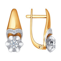 Серьги из комбинированного золота с бриллиантами 7103