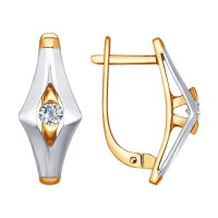 Серьги из комбинированного золота с бриллиантами Сияние ночных звёзд 6885